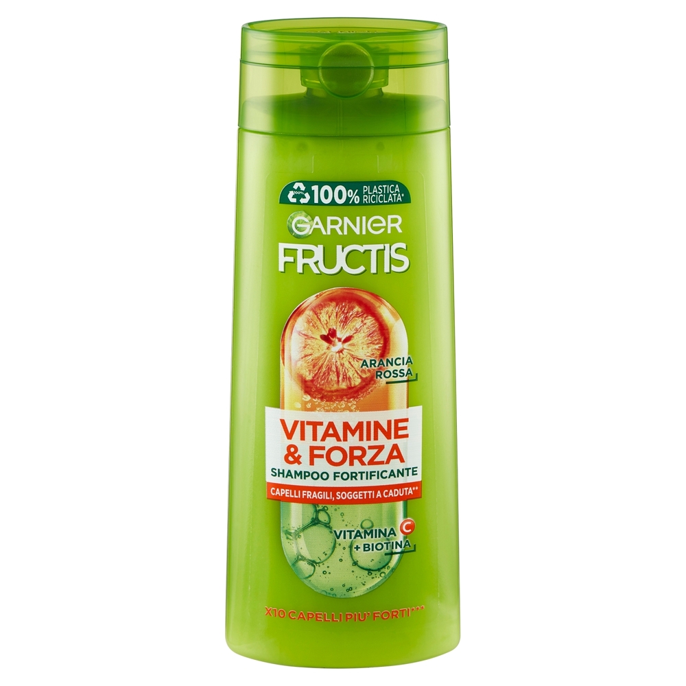 Garnier Fructis Shampoo Vitamine & Forza, shampoo fortificante per capelli fragili, 250 ml